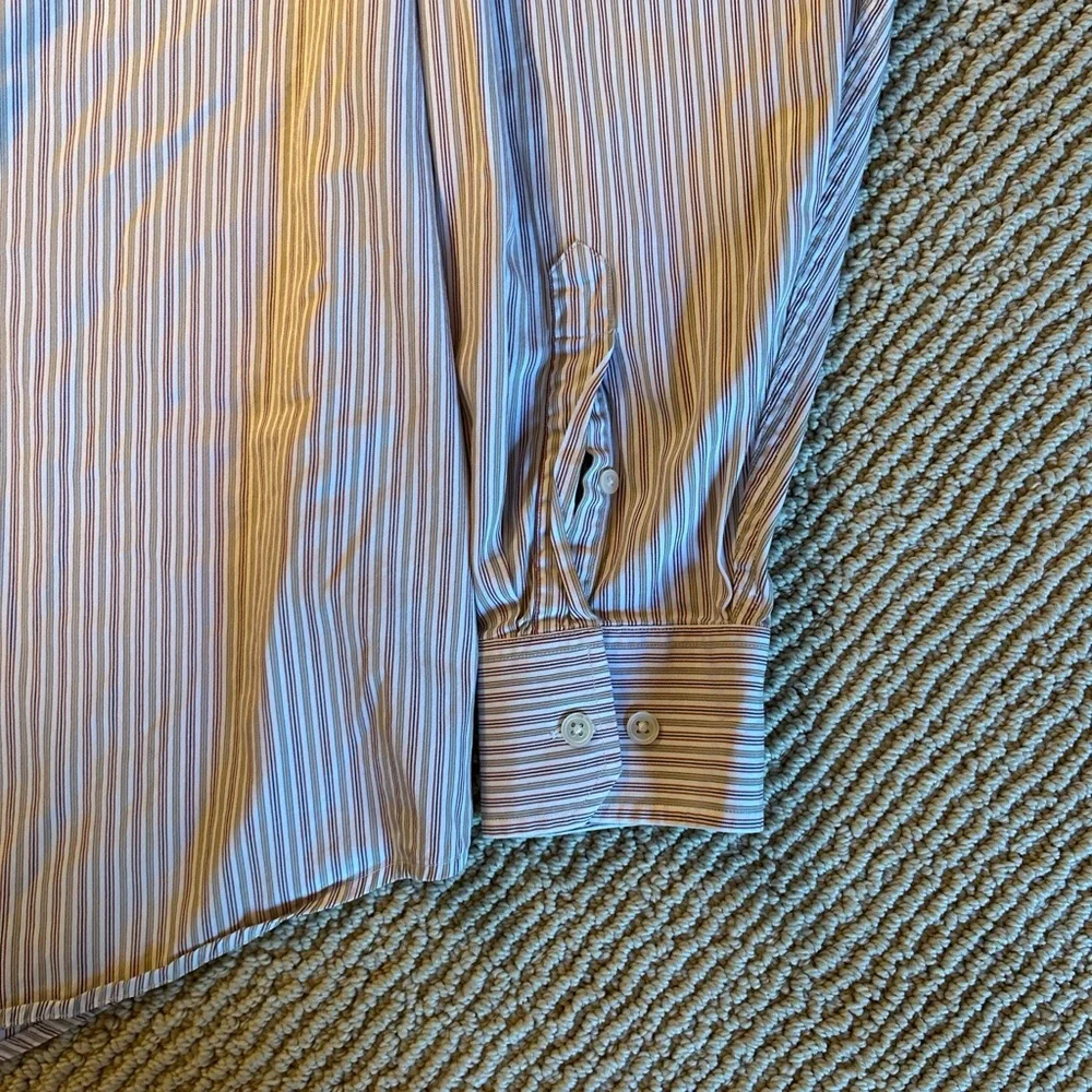 Banana Republic Men's Blue and White Striped Dress Shirt - Picture 2 of 3